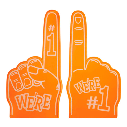 Orange Sublimated Foam Hands